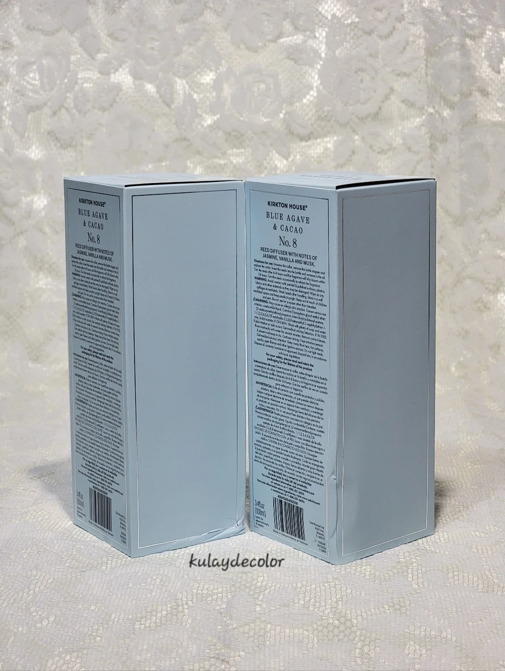 Set of 2 Kirkton House Blue Agave & Cacao No. 8 Reed Diffuser - 3.4 Fl oz.